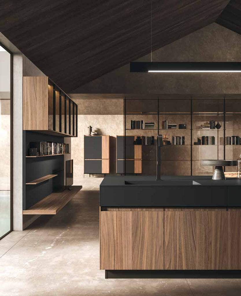 Italian luxury room interiors kitchen shelf