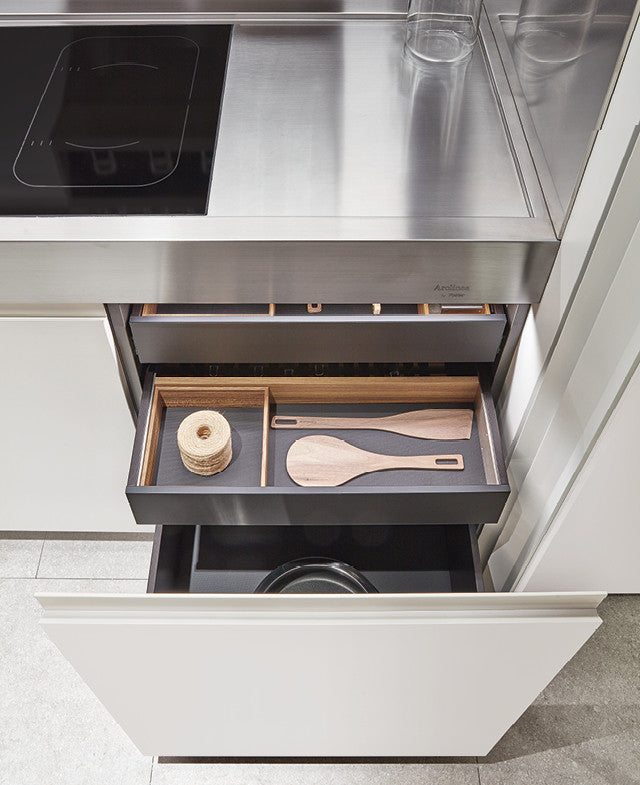 Italian luxury interiors kitchen table cabinet utensils wine keeper