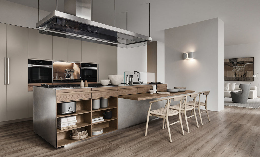 Italian luxury interiors kitchen table chairs cabinet utensils