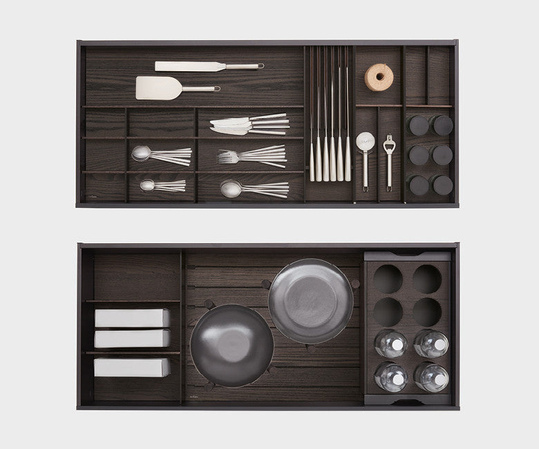 Italian luxury interiors kitchen cabinet utensils internal drawer and drawer accessories