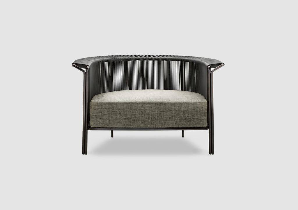 Italian luxury interiors living room custom fabric leather armchair