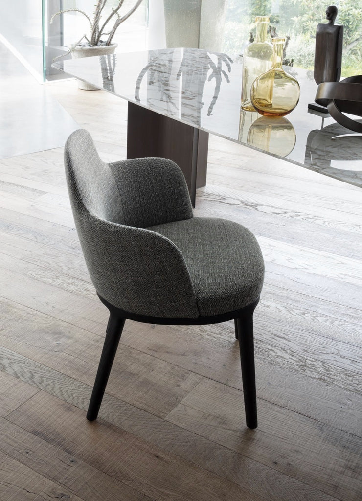 Italian luxury interiors office room fabric wood custom chair armchair