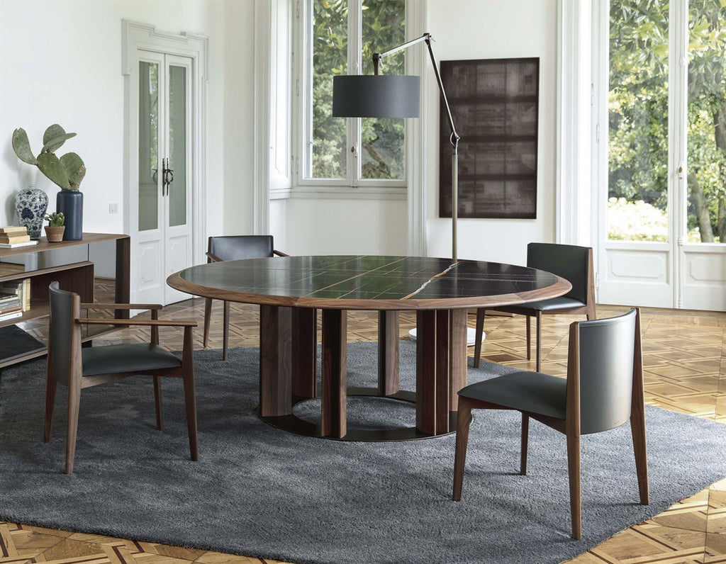 Italian luxury interiors kitchen living room wood custom table