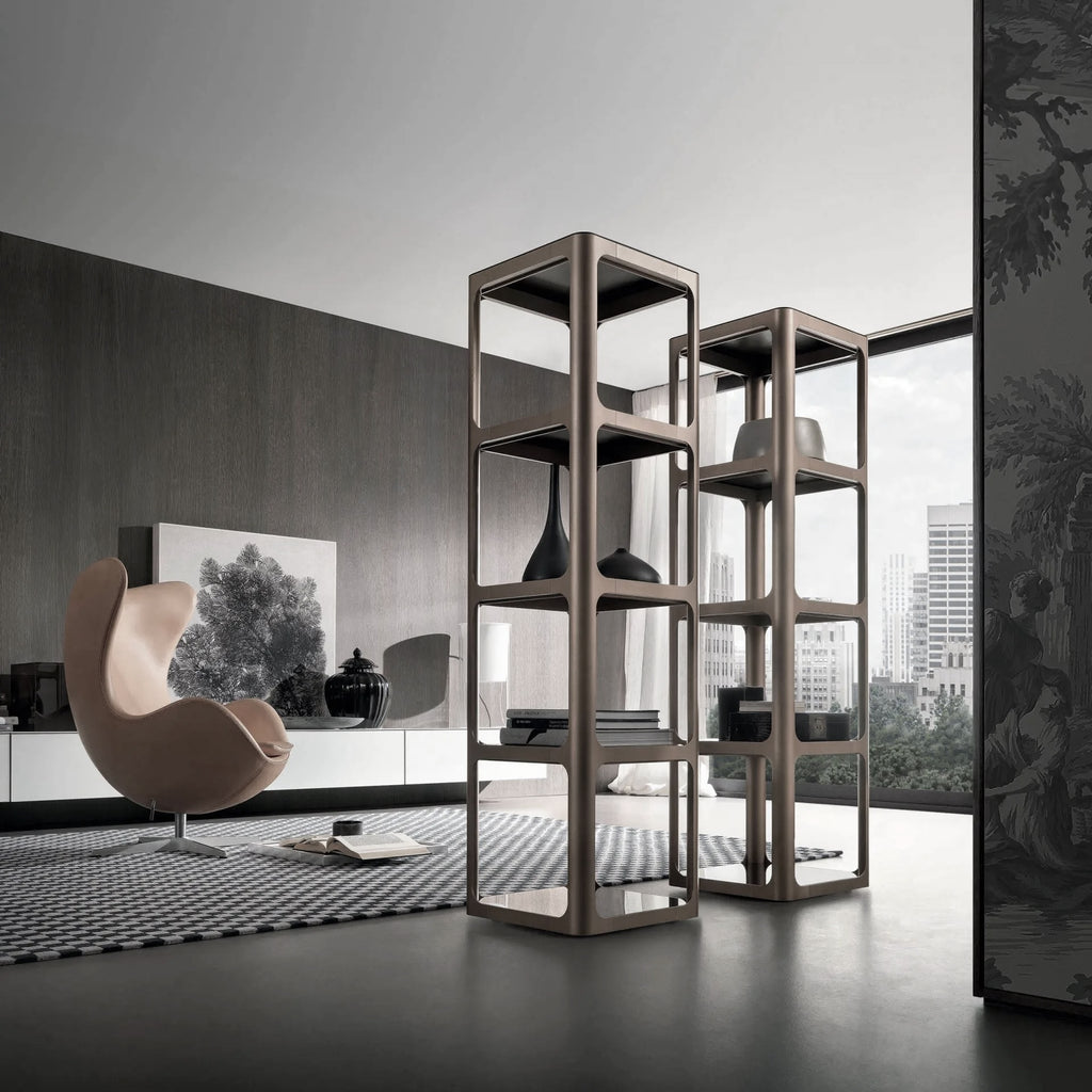 Italian luxury interiors custom bookcase shelf