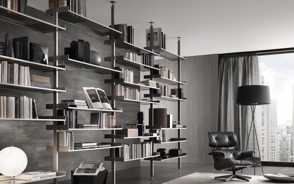 Italian luxury interiors furniture wall shelf bookshelf 