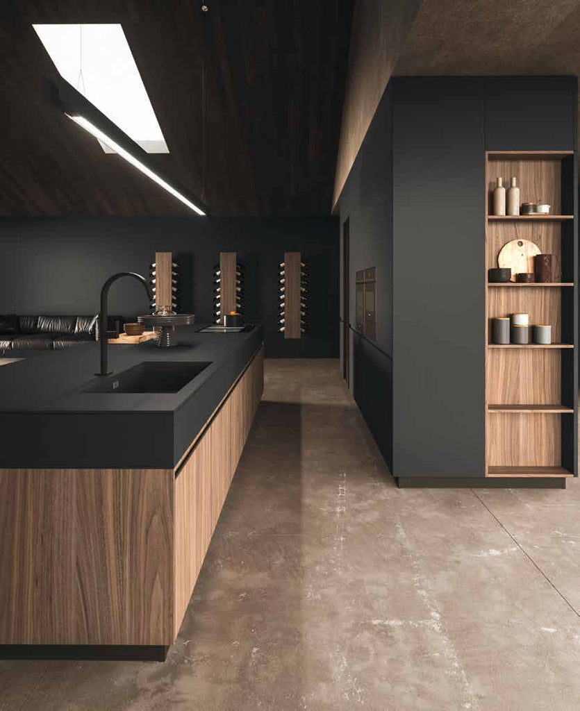Italian luxury room interiors kitchen shelf