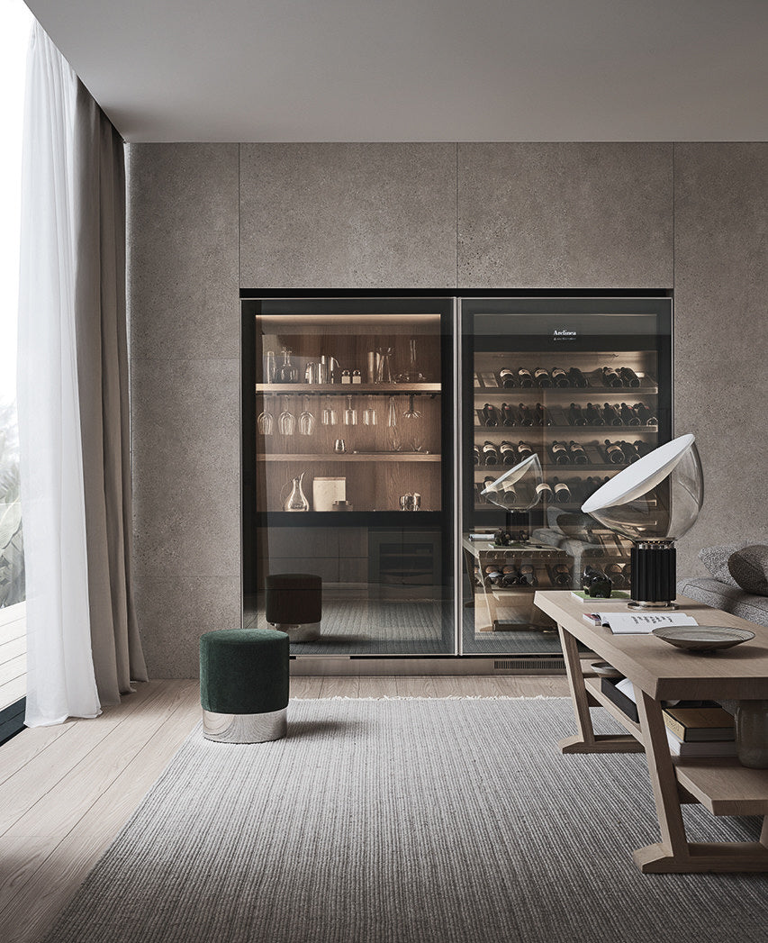 Italian luxury interiors wine refrigerator winery system