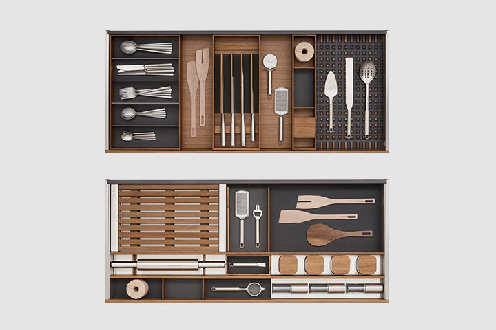 Italian luxury interiors kitchen cabinet utensils internal drawer and drawer accessories