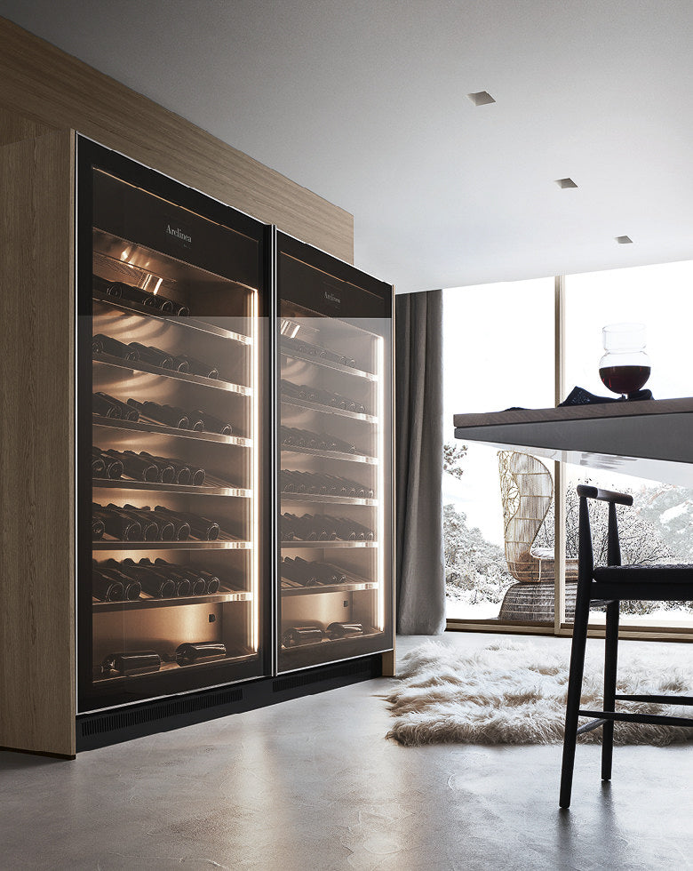 Italian luxury interiors kitchen cabinet utensils wine keeper