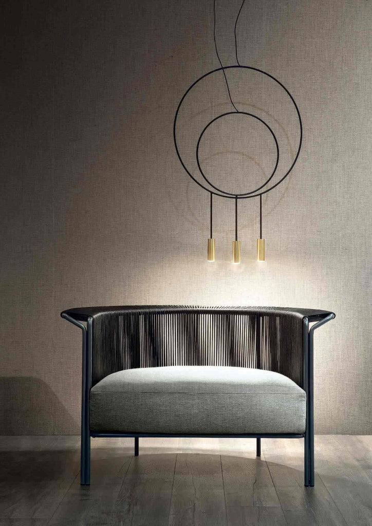 Italian luxury interiors living room custom fabric leather armchair