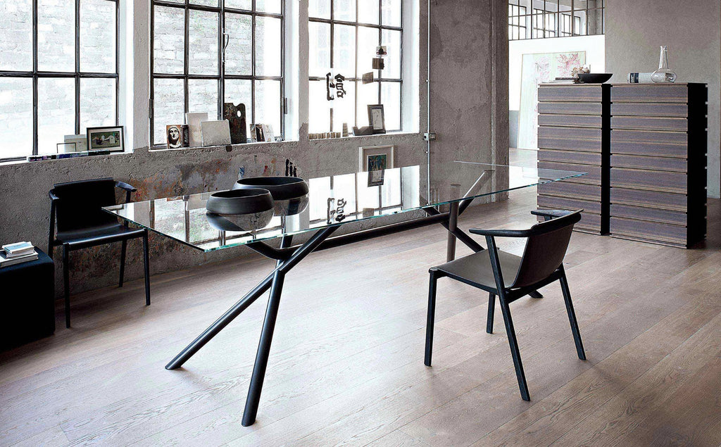 Italian luxury interiors office room wood chair armchair