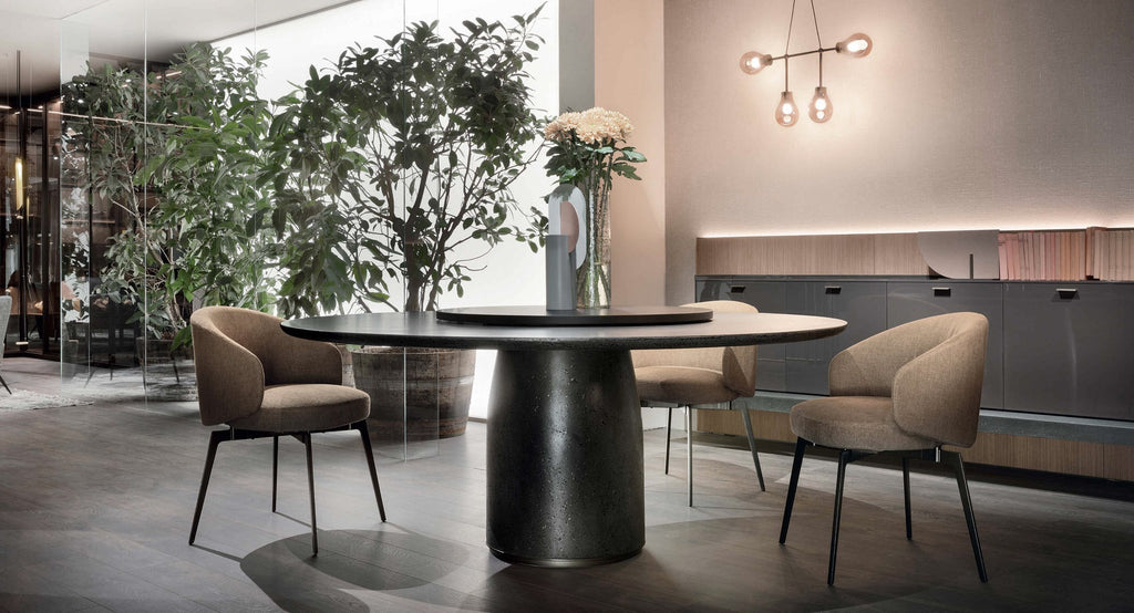 Italian luxury interiors office room custom fabric chairs