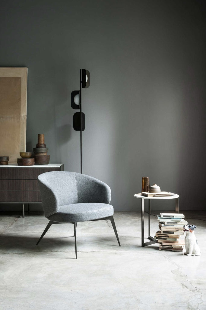 Italian luxury interiors furniture custom fabric leather armchair lounge chair