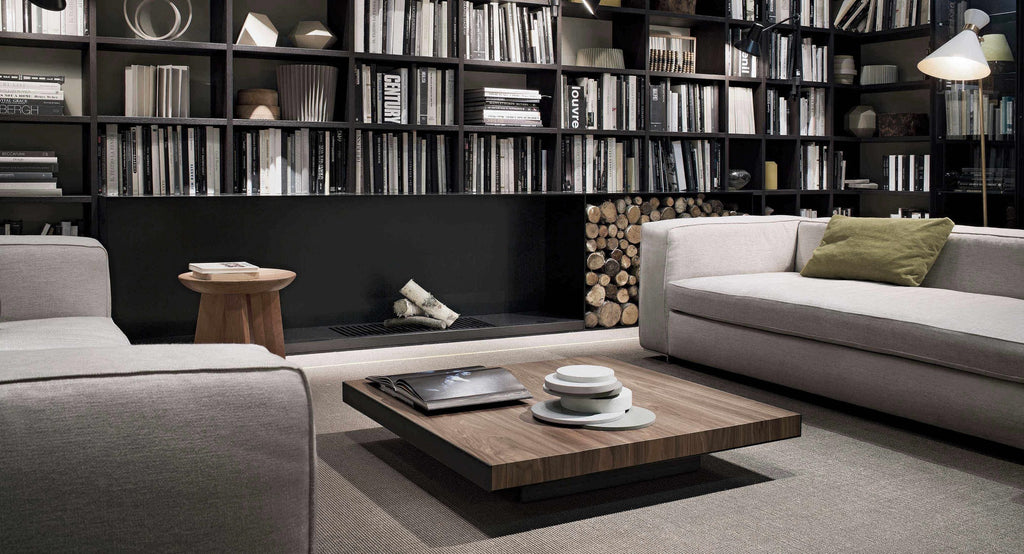 Italian luxury interiors living room custom wood side coffee table
