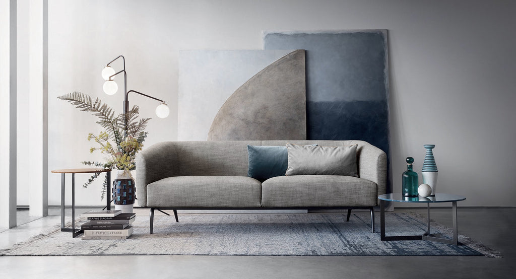 Italian luxury interiors living room custom fabric sofa