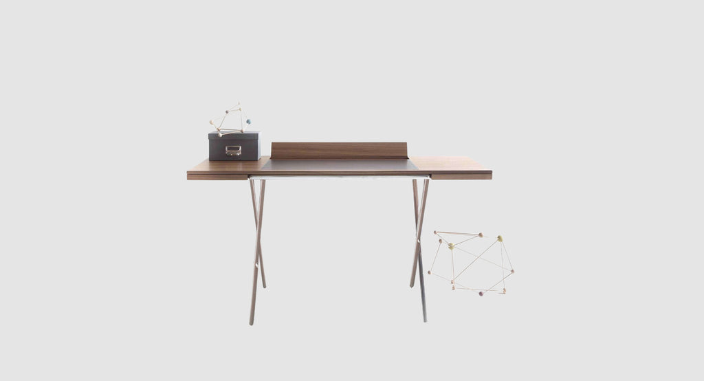 Italian luxury interiors office room wood metal desk