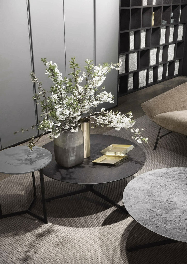 Italian luxury interiors living room marble coffee table