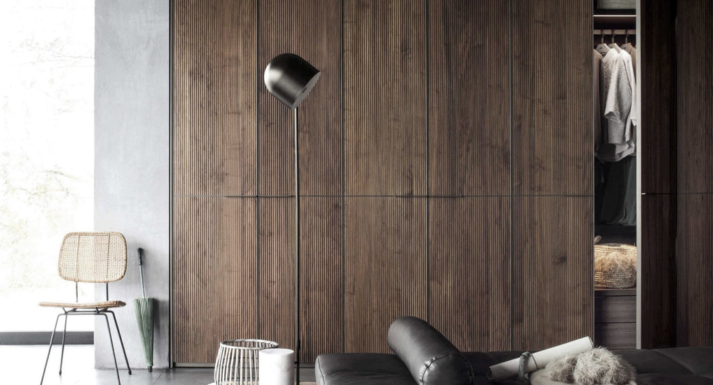 Italian luxury interiors living room bedroom custom wood wardrobe
