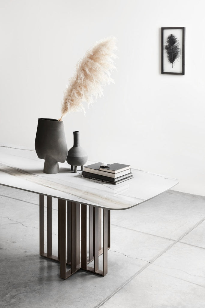 Italian luxury interiors living room marble table