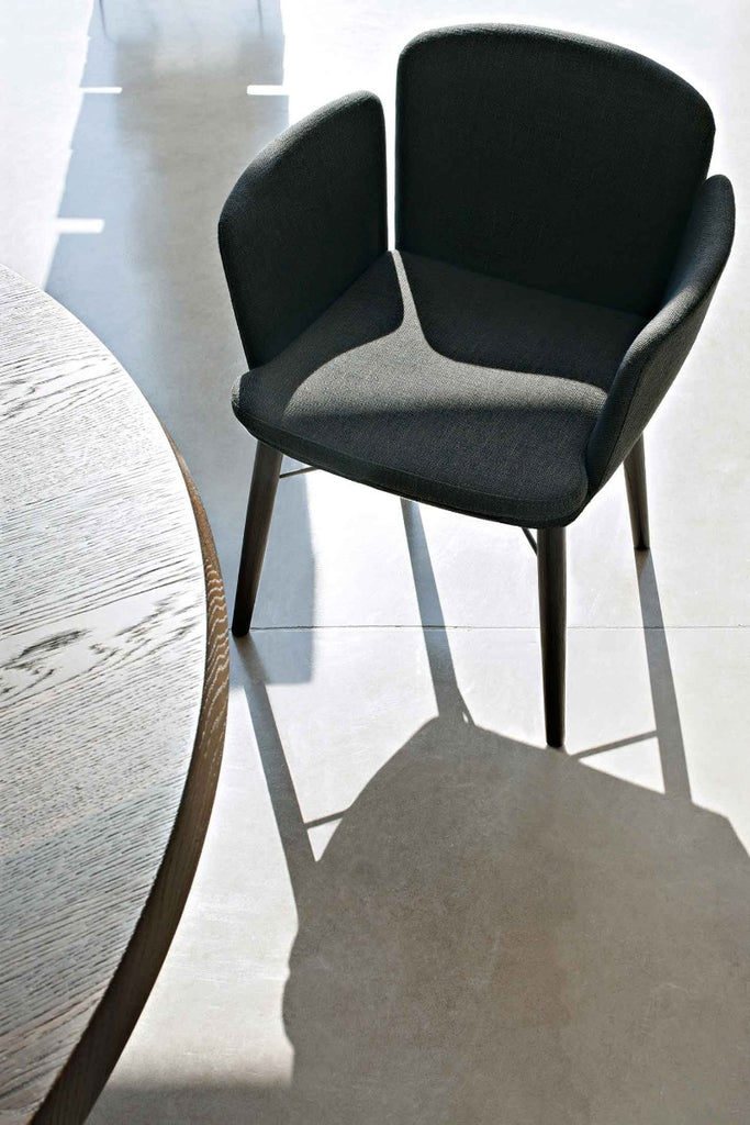 Italian luxury interiors living room kitchen room wood fabric chair armchair