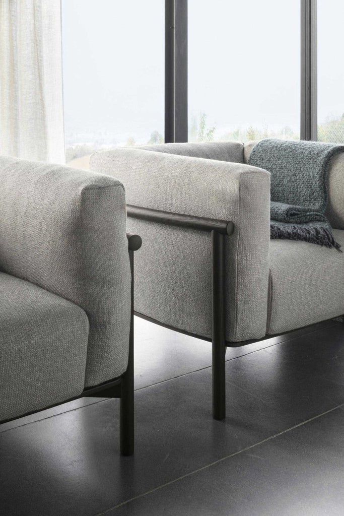 Italian luxury interiors living room custom fabric wood armchair