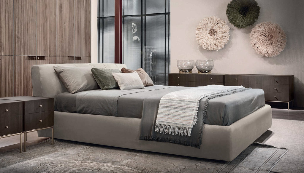 Italian luxury interiors bedroom custom bed