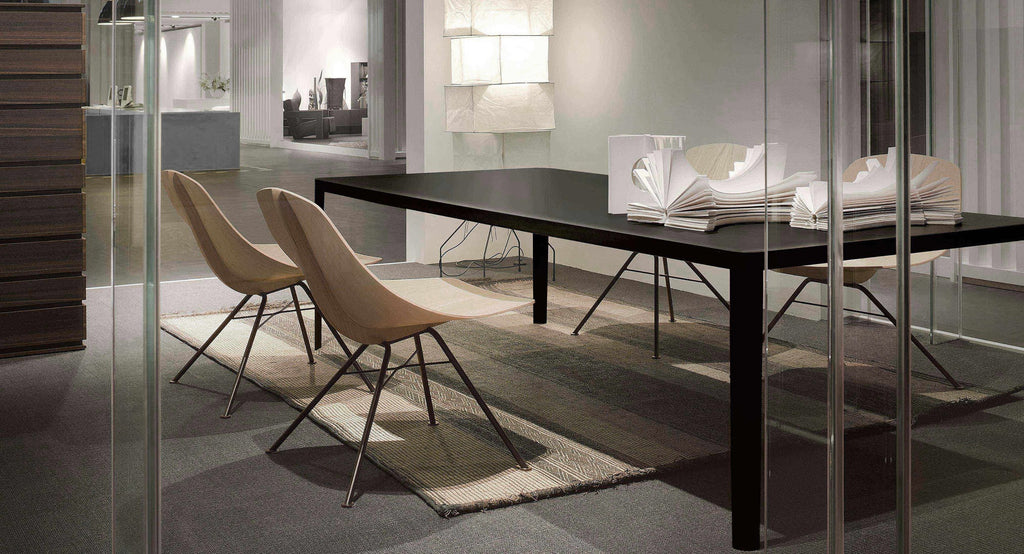 Italian luxury room interiors wood metal custom chairs