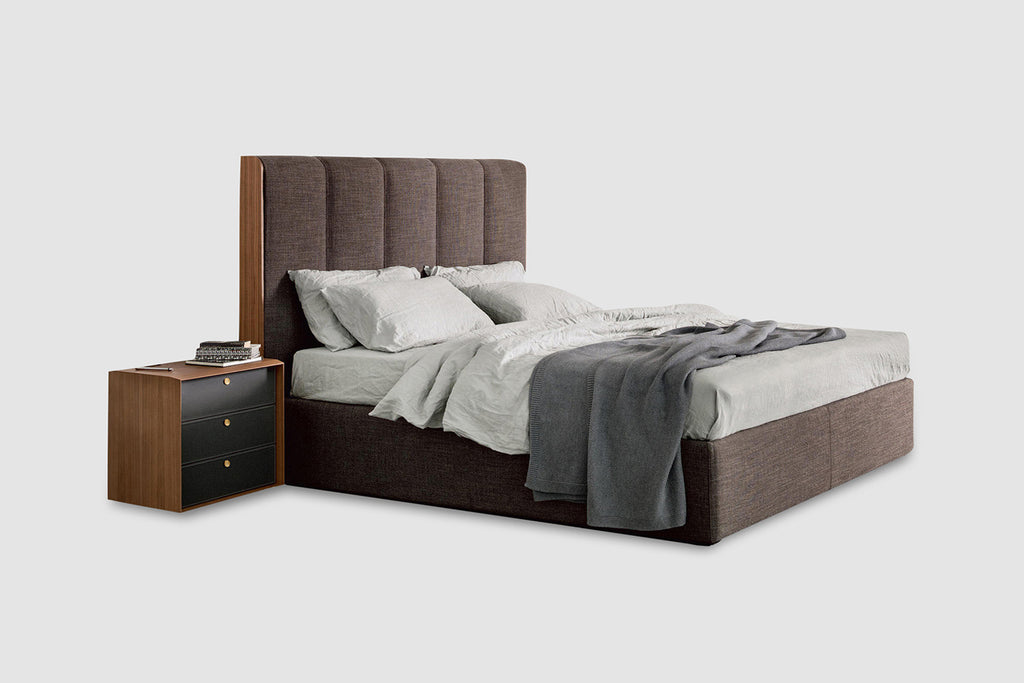 Italian luxury interiors bedroom bed sidetable