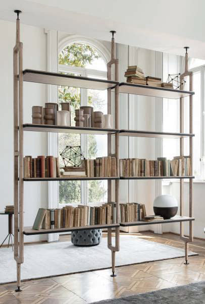 Italian luxury interiors furniture wall shelf bookshelf shelving