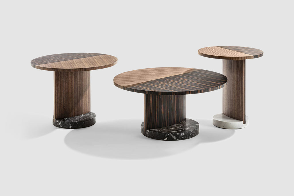 Italian luxury interiors wood coffee table sidetable