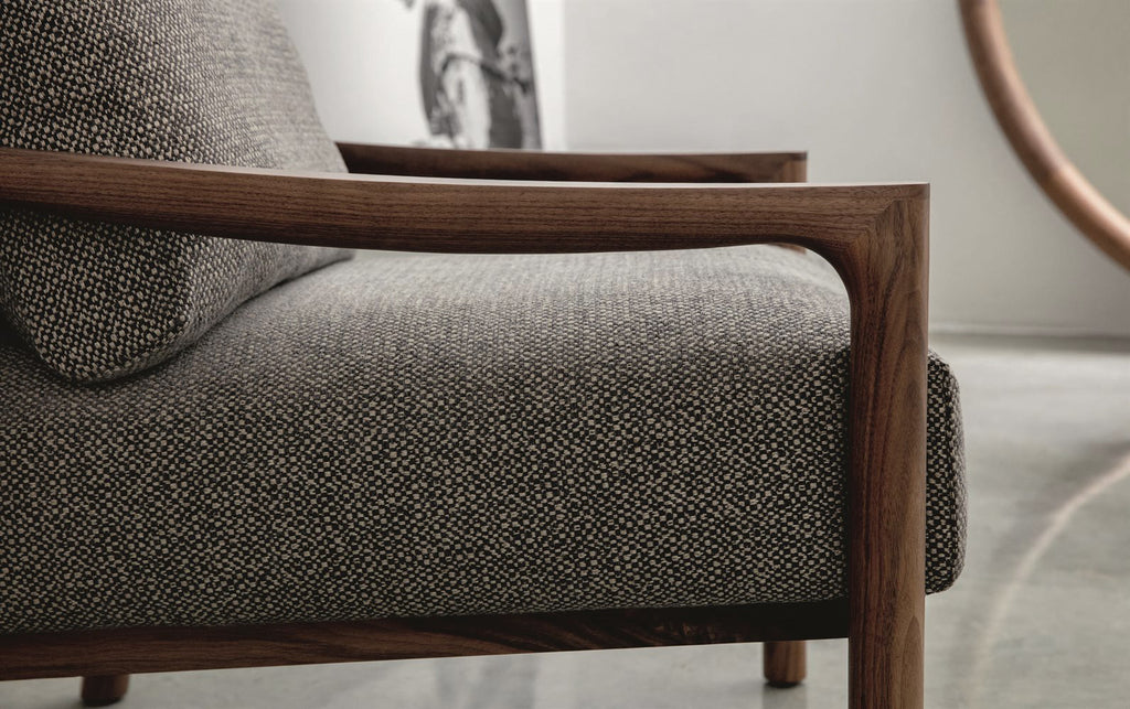 Italian luxury interiors room fabric wood chair armchair