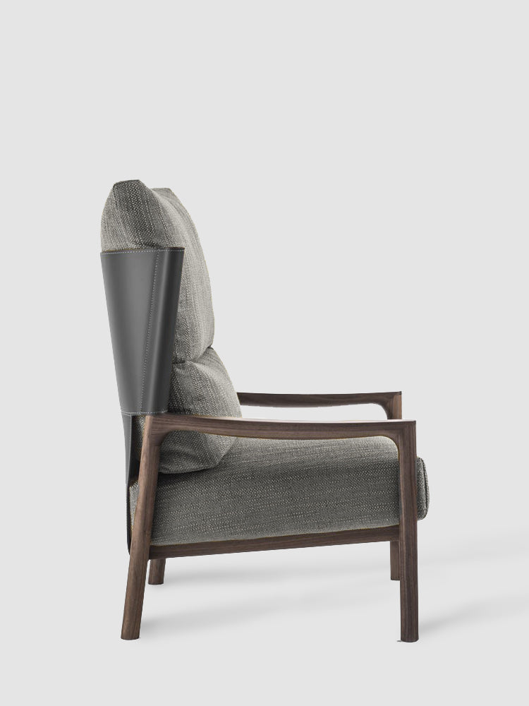 Italian luxury interiors room chair fabric wood armchair
