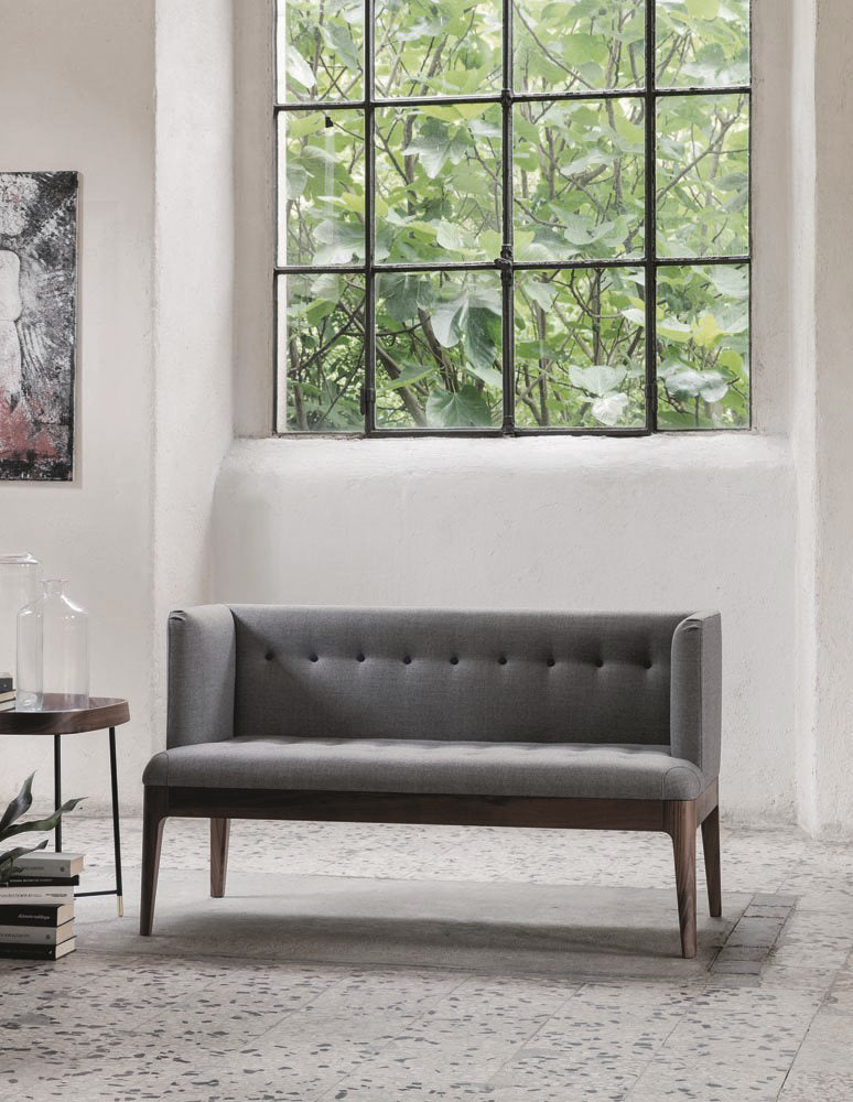 Italian luxury interiors living room wood fabric custom sofa