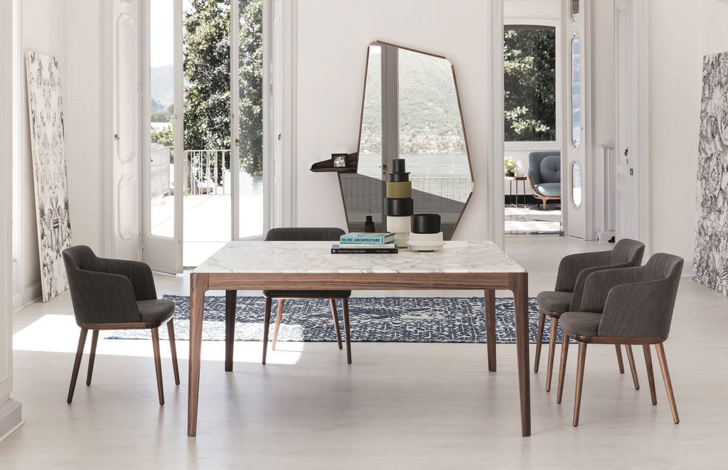 Italian luxury interiors living room wood marble side table sideboard