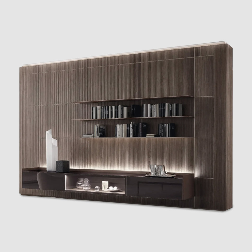 Italian luxury interiors custom wall unit shelf