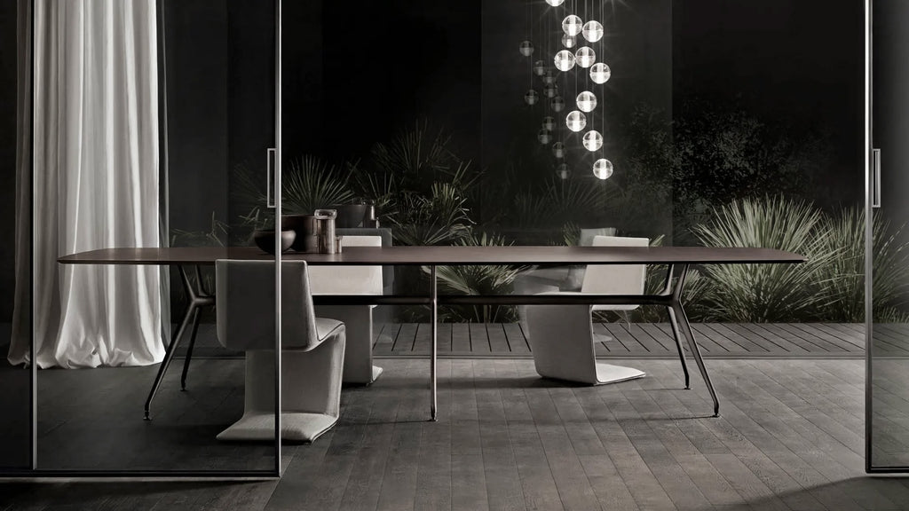 Italian luxury interiors office dining marble table